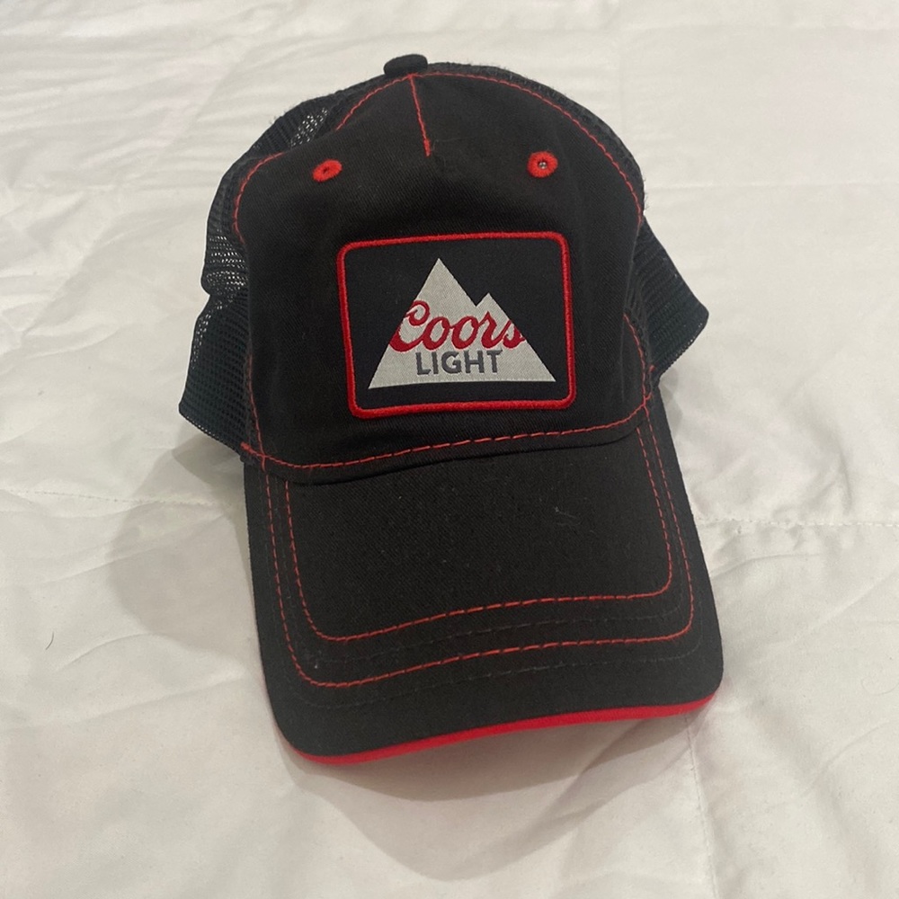 Coors Light fishnet trucker cap